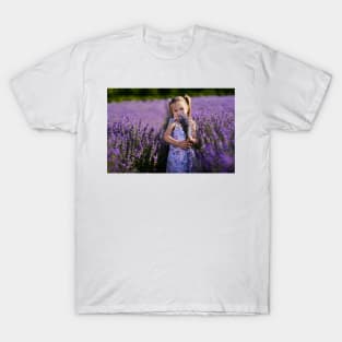 Little girl with a lavender bouquet T-Shirt